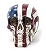 Bellaa 26942 American Flag Skull Statue Patriot USA Stars Stripes Tattoo Figurine 5 inch