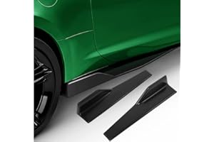 Qiilu 2pcs Universal Car Body Side Skirt 450mm Left/Right Universal Rear Side Skirt Winglets Diffusers (Black)
