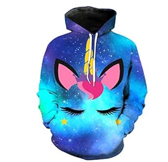 Amazon.com: Girls Cute Galaxy Unicorn Hoodie Sweatshirt 4 ...