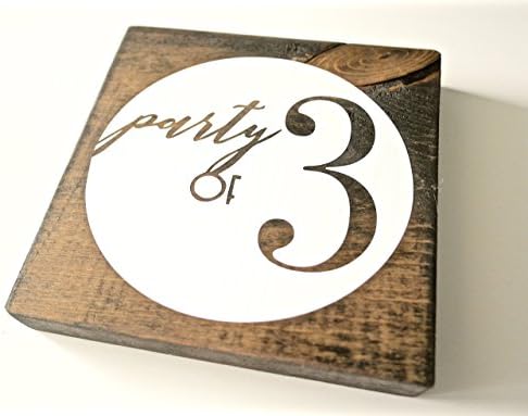 Family Members Number Wood Sign - Wall Decor for Home- *PARTY OF 3 ONLY* - MINI (5.5" X 5.5")