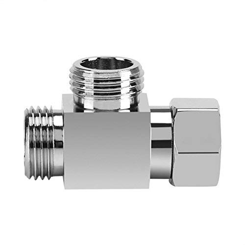 1/2" Brass Chrome 3 Way Diverter, Hose Fitting Tee, T Shape Adapter Connector for Angle Valve Hose, Bath Shower Arm, Toilet Bidet Sprayer Faucet
