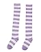 ZANZEA Womens Over Knee Thigh High Socks Long Striped Stocking Light Purple White One Size