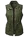 LE3NO Womens Utilitarian Green Anorak Vest