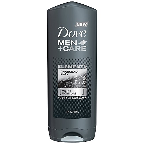 Dove Men + Care Body And Face Wash - Elements - Charcoal + Clay - Net Wt. 18 FL OZ (532 mL) Per Bottle - Pack of 2 Bottles
