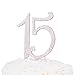 Ella Celebration 15 Cake Topper Rhinestone Rose Gold 15th Birthday Quinceañera Number Decoration (Rose Gold)