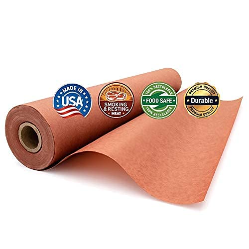 Pink Butcher Paper Roll (24 inches x 100 feet), Unbleached, Unwaxed & Uncoated for Smoking & Resting Meat by Paper Pros