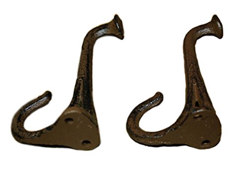 WD- Lot of 2 Pcs -Antique Style Rustic Cast Iron Tack Saddle Hook wall mount Hanger for Coat,Tower Hat Hooks, Key Rack home any room Hook Rust brown finish