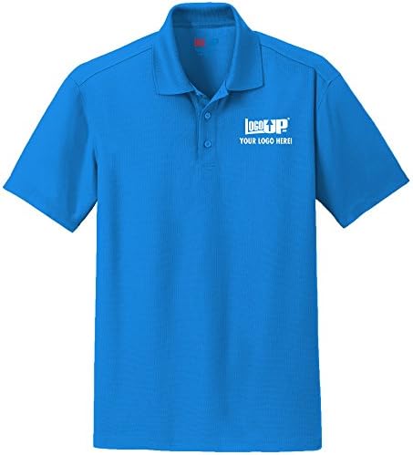 LogoUp Men's Custom Embroidered Dri-Tech Polo - Medium - Electric Blue - Pack of 4