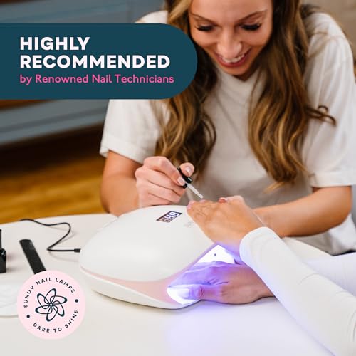 SUNUV SUN4 UV LED Nail Dryer Lamp for Shellac Manicure Gel with 4 Timer, LCD Display, Sensor and Dual Speed Drying (Pink)