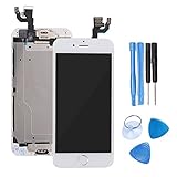 Ibaye LCD Display Touch Screen Digitizer Glass Lens with Camera and Home Button Assembly Repair Replacement for iPhone 6 (4.7)inch with Tools White