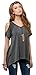 Urban CoCo Women's Vogue Shoulder Off Wide Hem Design Top Shirt - Large - Dimgray
