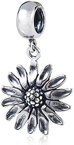 Sunflower Charm 925 Sterling Silver Sun Flower Charm Birthday Charm Anniversary Charm for Pandora Charms Bracelet