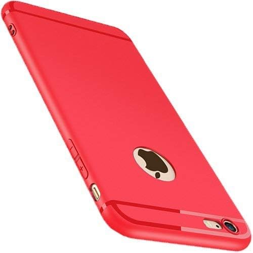 STARZ Soft Silicone with Anti Dust Plugs Shockproof Slim Back Cover Case for Apple iPhone 6/6S (Red)