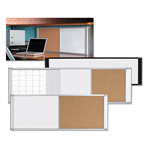 MasterVision XA42003700 Combo Cubicle Workstation Dry Erase/Cork Board, 48x18, Silver Frame
