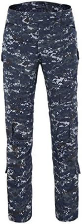 ECSMART Camo Pixel Pattern Pocket Tactical Military Pants for Men (Medium/34, Ocean digital)