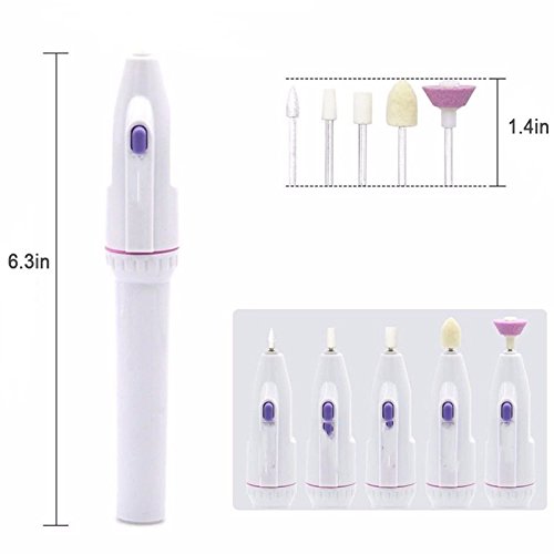 Carejoy 5 in 1 Professional Nail Trimming Kit Electric Salon Shaper Manicure Pedicure Set Kit Automatic Nail Polish Tools