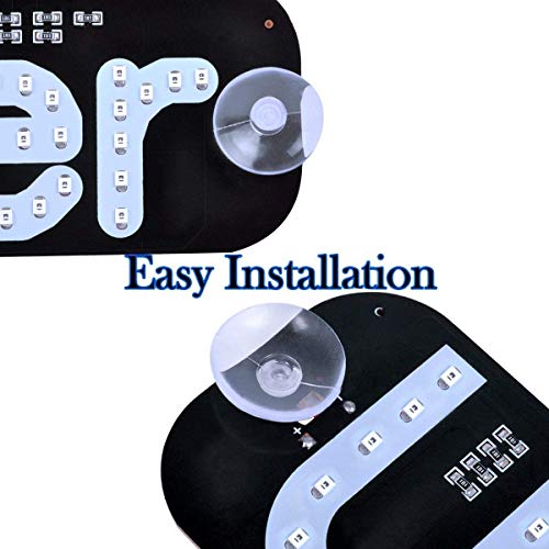 Ride Share LED USB Sign Decor - Car Lighted Window Decor Lighter Flashing Hook with Suction Cups & DC12V Car Charger Inverter, Dual Color - Thumbnail 5
