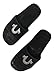 True Religion Men's Silver Metallic Horseshoe Logo Slide Sandals in Black (Small (US Mens 5-6), Black)