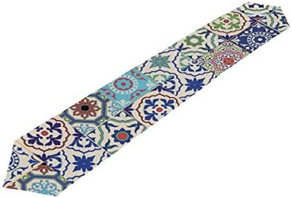 GraciasU Table Runner Moroccan Patchwork Colorful For Birthday Party 33x177cm-13x70 inch