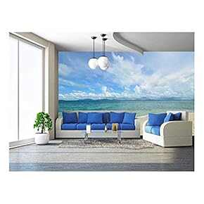 Peaceful White Sand Beach at Talu Island,Thailand - Removable Wall Mural | Self-Adhesive Large Wallpaper - 66x96 inches