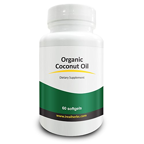 Real Herbs Organic Coconut Oil Softgels 2000mg - Boosts Immunity, Maintains Cholesterol & Blood Sugar, Packed with Several Health Benefits - 60 Gelatin Soft Gels - Gluten Free