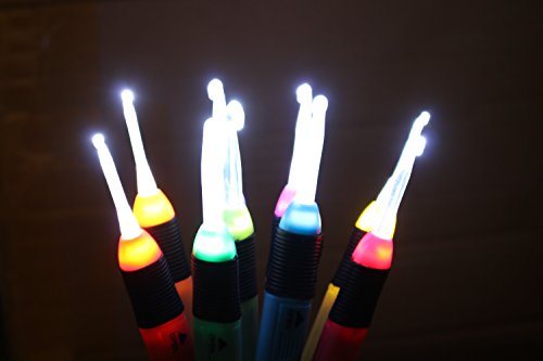 Lighted Crochet Hooks Set With Case Light Up Knitting Needles - Ergonomic Needles for Arthritic Hands - Set of 9 Pcs (Black)