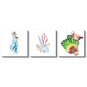 3 Piece Canvas Wall Art for Living Room Bedroom Home Artwork Paintings Cartoon Ready to Hang - 12"x12"x3 Panels