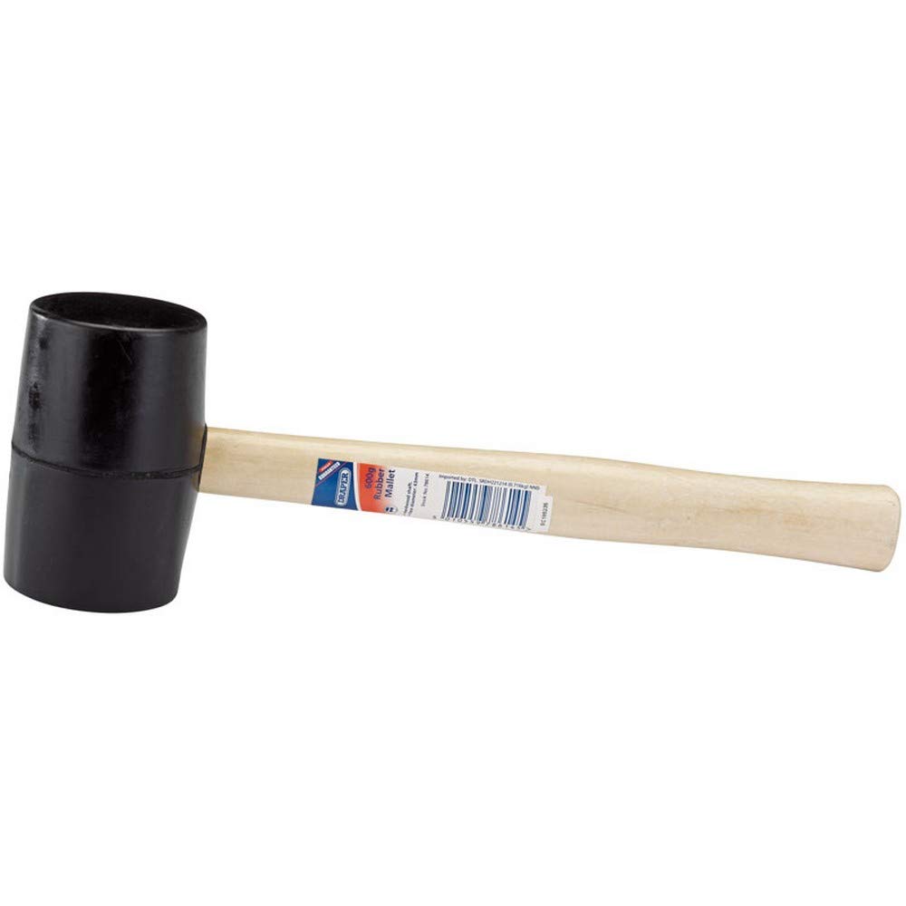 Draper 78614 Rubber Mallet with Hardwood Shaft, 620g,Blue