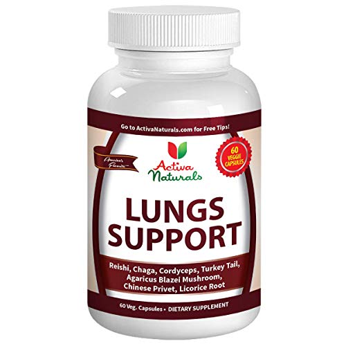 Lungs Support Health Supplement with Reishi, Chaga, Cordyceps, Turkey Tail, Agaricus Blazei