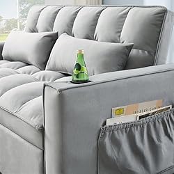 3-in-1 Large Futon Loveseat with Pull Out Sleeper
