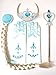 Princess Elsa Dress Up Party Costumes Accessories Set Gloves, Tiara, Wand and Braid, Lake Blue, 4 Pieces (Elsa 4 Pcs)