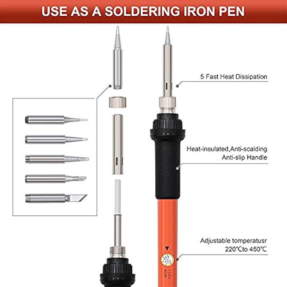 44pcs Practical Wood Burning Kit Woodburning Temperature Adjustable