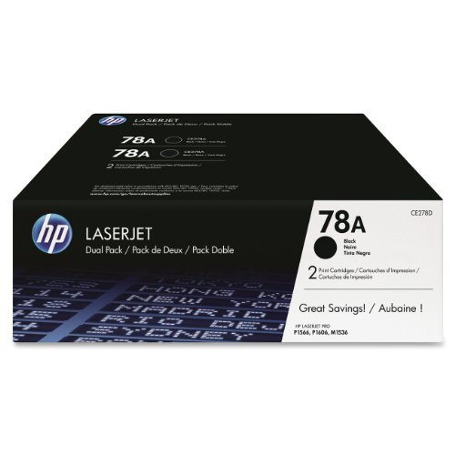 HP 78A (CE278D) Black Original LaserJet Toner Cartridges, 2 Cartridges