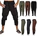 JoyeArt Men's Spring Summer Autumn Ankle Banded Pants Medieval Viking Navigator Trousers Renaissance Pants,Black,X-Large