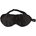 Everest Essentials Silk Sleep Mask with Adjustable Strap, Blocks Out Light and Helps Sleep Better | Eye Mask for Yoga, Shift-Work, Migraines, Puffy Eyes | Blindfold Comes in a PE Zip Bag, Black