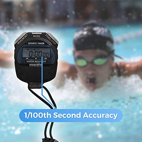 Water Gear Basic Stopwatch Water and Impact Resistant Sports Timer