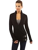 PattyBoutik Women's Collar Wrap Buckle Knit Cardigan