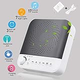 HENSUN White Noise Sound Machine, 17 Non-Looping Natural Sounds| 7 LED Night Lights| Plug in Adapter| Portable Sleep Sound Therapy Maker with Timer & USB Output for Home Office or Travel