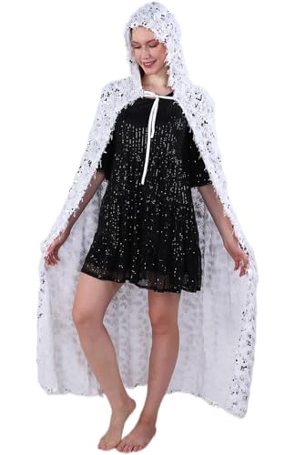 Faux Feather Tassels Sequin White