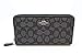 Coach Accordion Zip Wallet in Outline Signature (Black Smoke/Black) - F54633 SVDK6,One Size