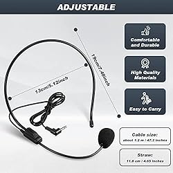 Boao 4 Pieces Headset Microphone, Flexible Boom for