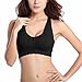 Women's Zip Front Sports Bra Wireless Post-Surgery Bra Active Yoga Sports Bras (Medium, Black)
