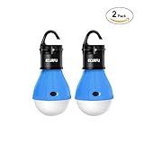 2 Pack Portable LED Lantern Lamp, Ecurfu Bulb Tent Light for Backpacking Hiking, Battery Powered Camping Equipment for Outdoor & Indoor