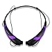 Rymemo Wireless Bluetooth 4.1 Music Stereo Universal Headset Headphones Vibration Neckband Style Earphone Earpiece for Cellphone,Purple-Black