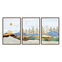 3 Piece Framed Canvas Wall Art Abstract Landscape Canvas Prints Home Artwork Decoration for Living Room,Bedroom - 16