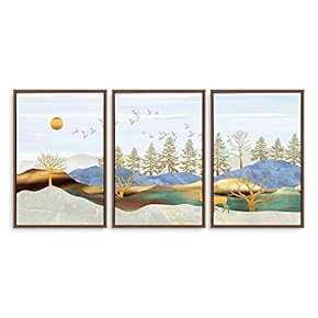Framed Abstract Landscape Home Artwork for Living Room...