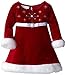 Bonnie Baby Baby Girls' Stretch Velvet Santa Dress Red