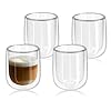 Navaris 4x dubbelwandige glazen 350ml – Thermoglazen voor warme en koude dranken – Set van 4 cappuccinoglazen…