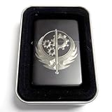 FALLOUT Brotherhood of Steel Black Engraved Cigarette Lighter Biker LEN-0136