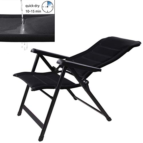 your GEAR Sovana 3D - XXL Gartenstuhl Hochlehner - 6-Fach Verstellbarer Klappstuhl - Quick Dry Polsterung & 3D Mesh-Bezug - Ergonomischer Gartensessel – Bild 6